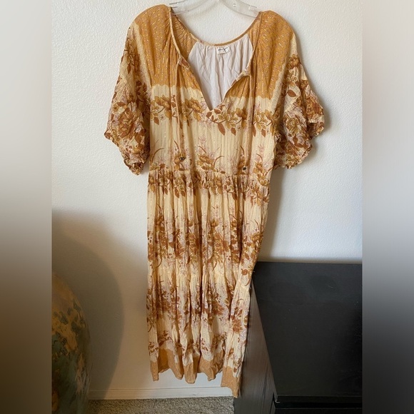 Spell and the Gypsy Coco Lei Mumu Dress in Burnt Yellow Size S BOHO Bohemian - Picture 2 of 9
